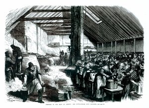 スピタルフィールズスープキッチン、1867年 作： English School